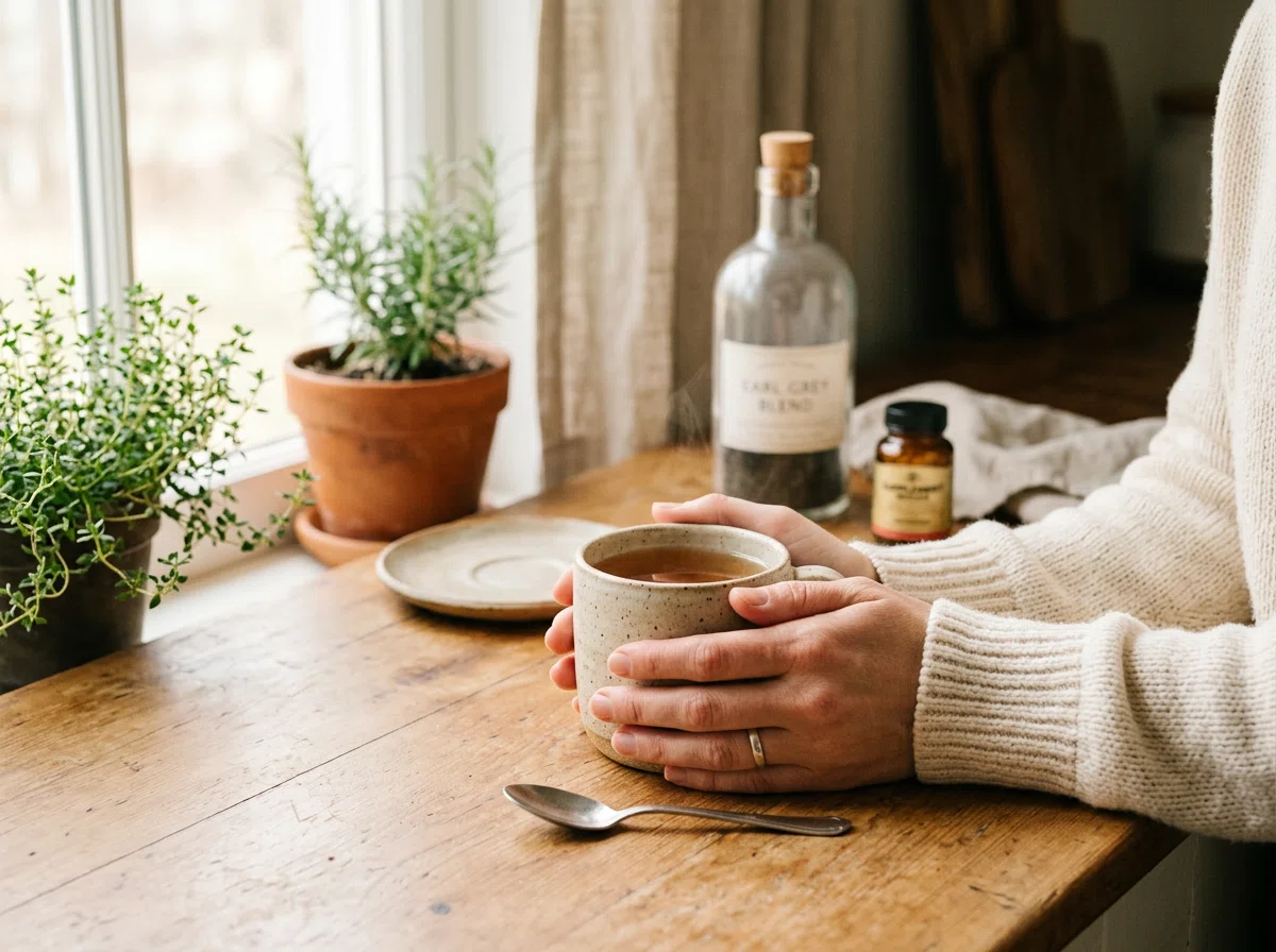 Ochtend welzijnsroutine, supplement bij thee, dagelijkse gehoorroutine